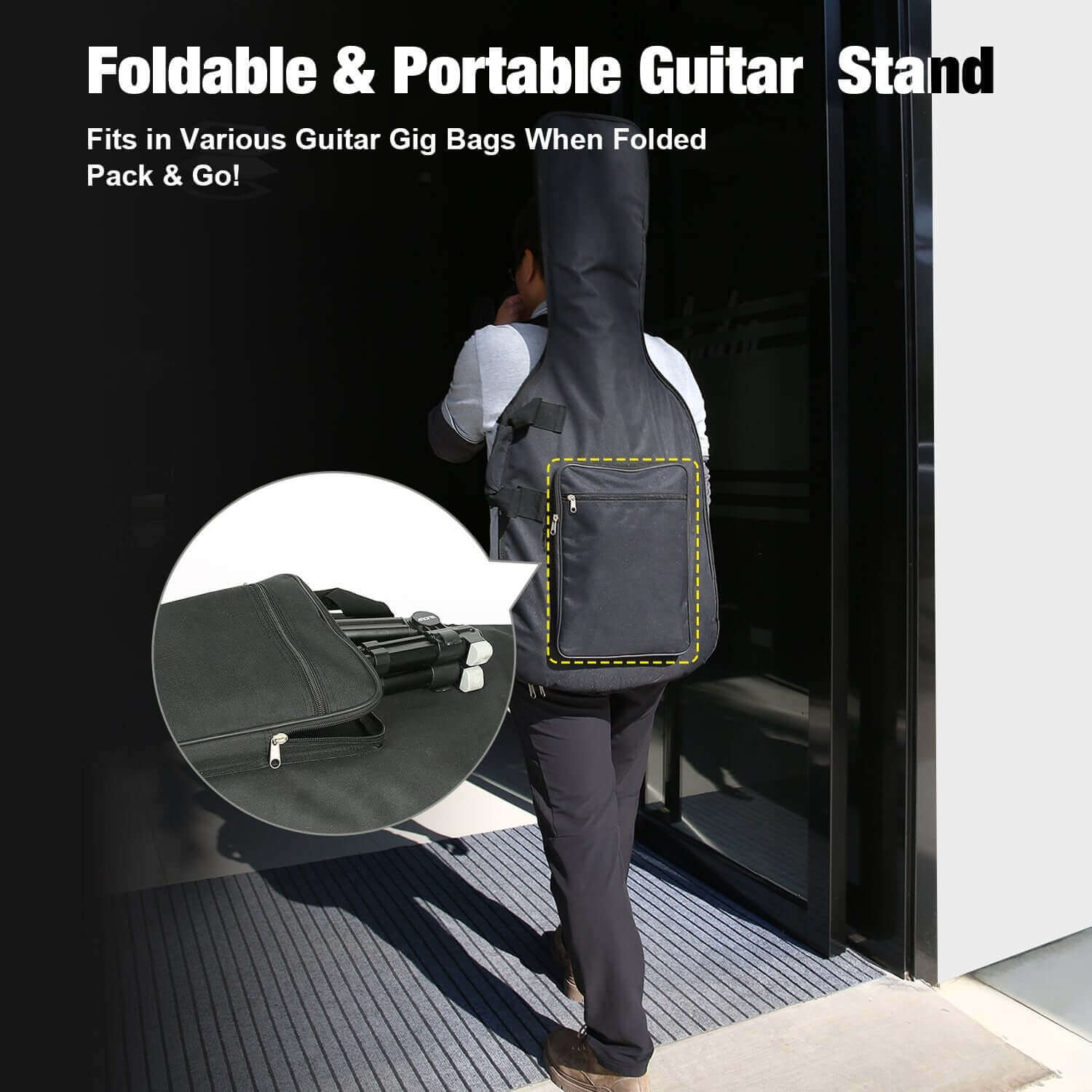 SGPRO A Frame Single Floor Stand for Acoustic Guitar, Electric Guitar, Bass Guitar and Ukulele