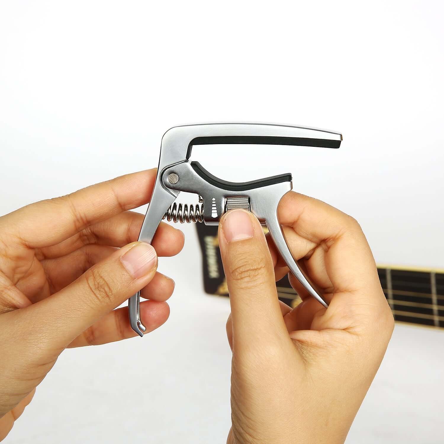 SGPRO Capo for Guitars Acoustic and Electric with Ajustable Spring and Trigger Tension, Handy String Pin Puller and Fashionable Hard Zinc Alloy Design