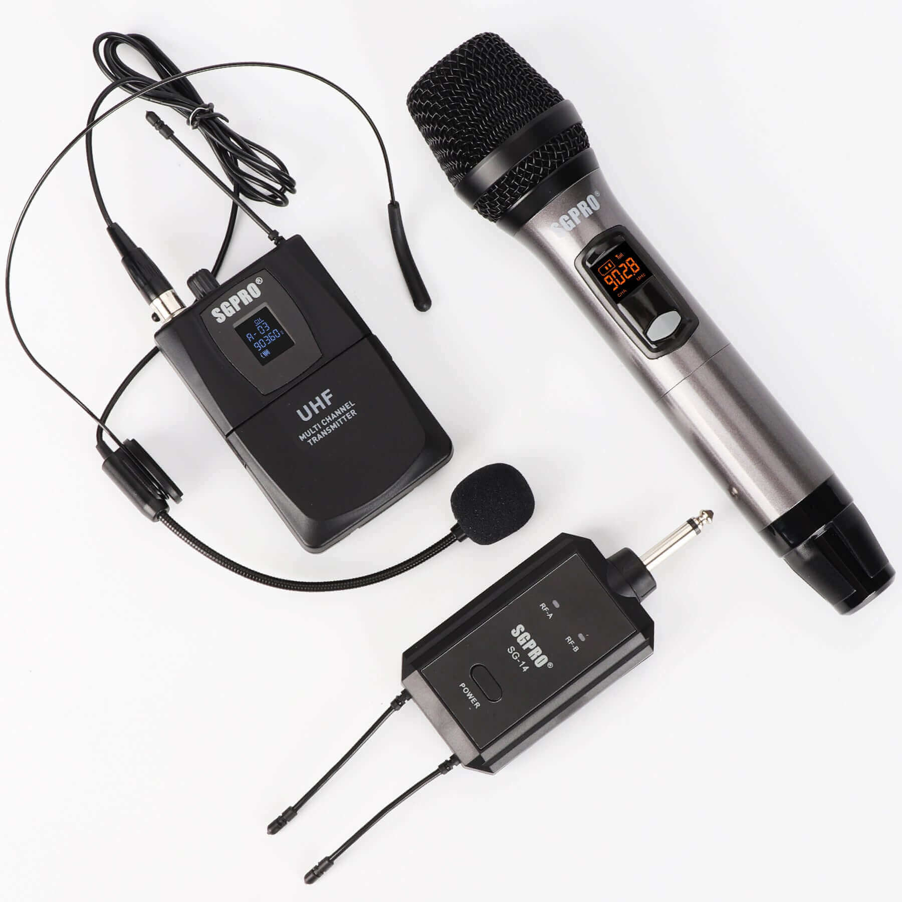 SGPRO Bodypack Headset Handheld Wireless Microphone SG-14B