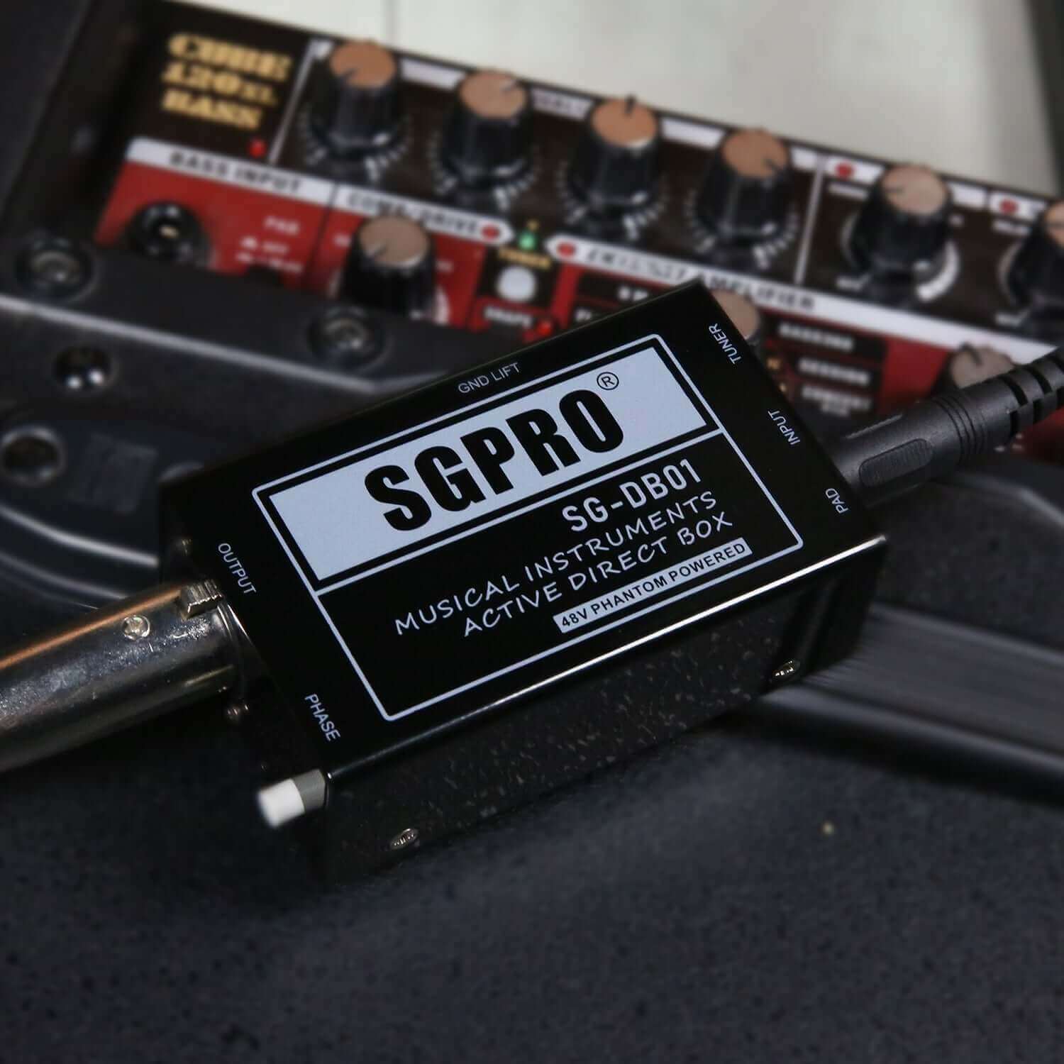 SGPRO Active Direct Box, Audio Signal DI Box for Guitar, Bass Guitar, and Keyboard's Performance or Recording with Ground Lift, Phantom Power Needed