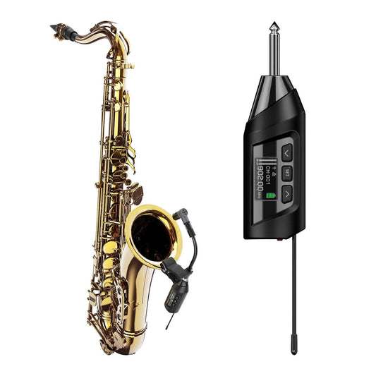 SGPRO Wireless Saxophone Microphone System, Preset Echo Function, Clip On Instrument Microphone Tuba French Horn Trumpet Trumbone - SGPRO AUDIO